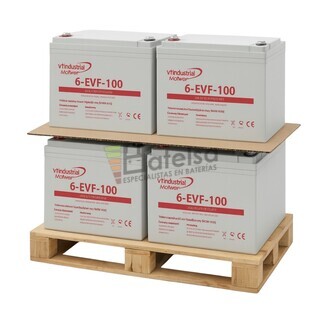 Pack 4 Bateras VT INDUSTRIAL 6-EVF100 | Gel 12V 100 Amperios Instalacin Solar Fotovoltaica